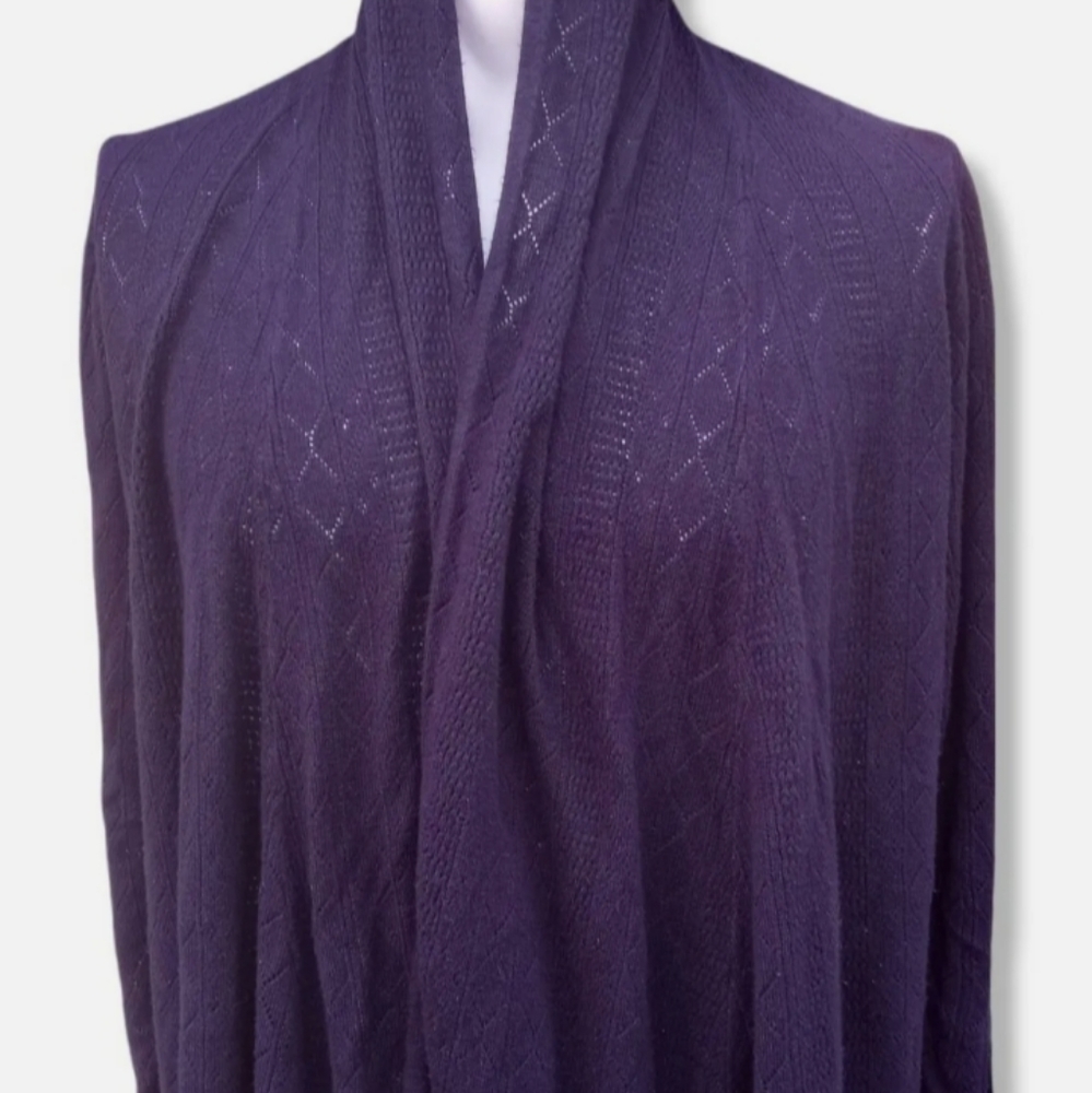 Catherine Malandrino Black Cardigan Viscose 1x Womans Long Sleeve.